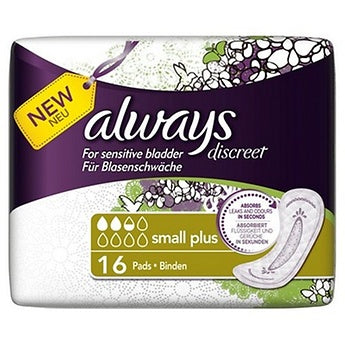 ALWAYS DISCREET PADS SMALL PLUS - 16s