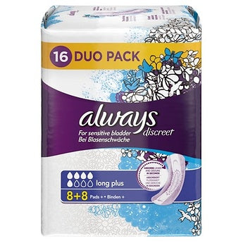 ALWAYS DISCREET VALUE PACK LONG+ PADS - 16s
