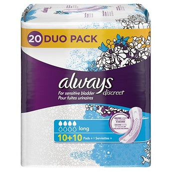 ALWAYS DISCREET VALUE PACK LONG PADS - 20s