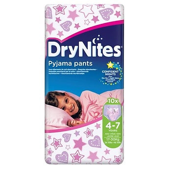 HUGGIES DRYNITES GIRL 4-7 YRS - 10 Packs