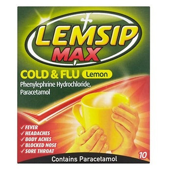 Lemsip Cold & Flu Lemon Sachets - 10s