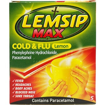 Lemsip Max Cold & Flu Lemon Sachets- 5s