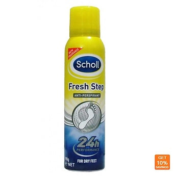 SCHOLL FRESH STEP ANTI-PERSP FOOT SPRAY - 150ML