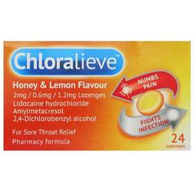 Chloralieve Lozenges Honey & Lemon - 24s