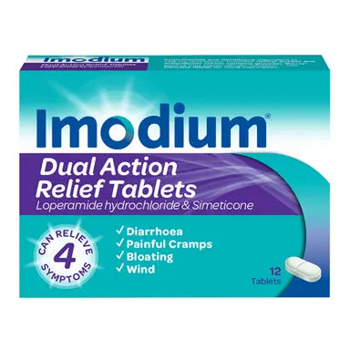 Imodium Dual Action Tabs - 12 Tablets