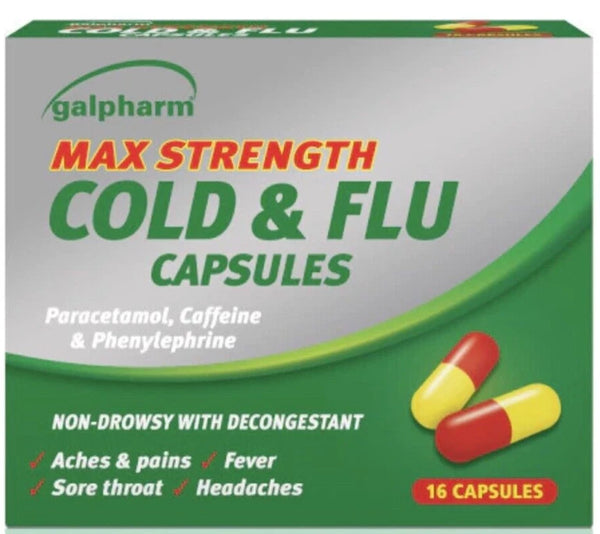 Galpharm Max Strength Cold & Flu Capsule - 16 Capsules