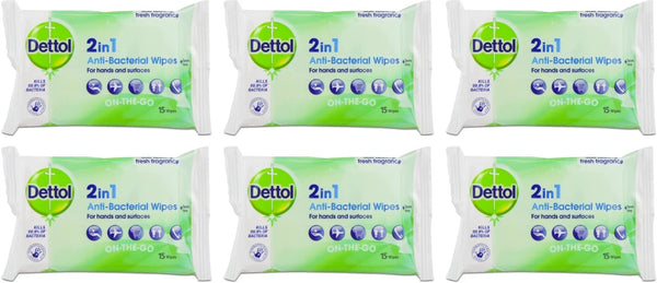 DETOL 2 IN 1 WIPES - 15S