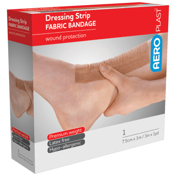 AERO FABRIC DRESSING STRIP ROLL 7.5CMX1M - 1 PACK