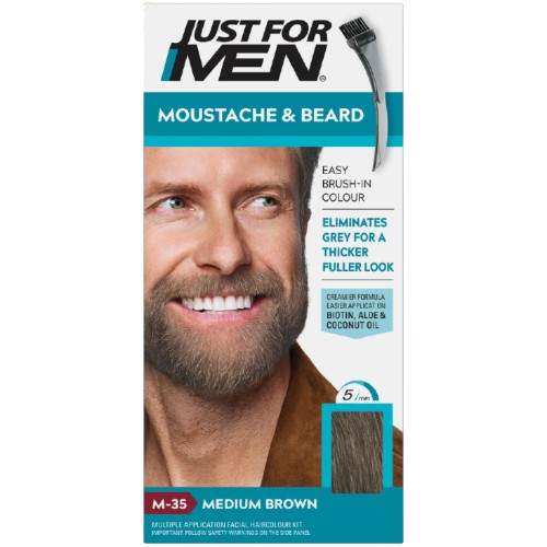 JFM MOUSTACHE & BEARD MEDIUM BROWN