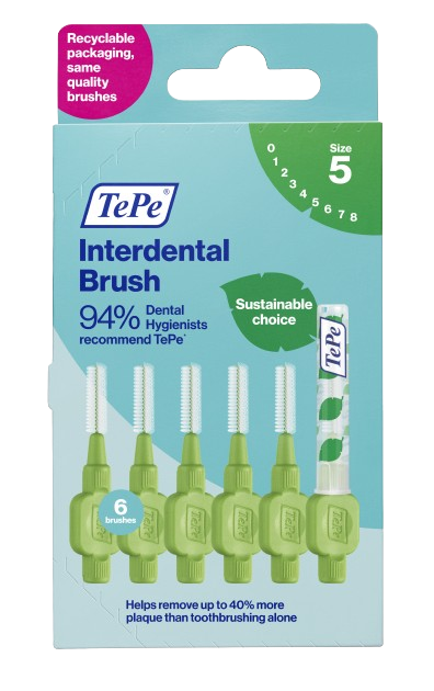 Tepe Interdental Brush 0.8(5) Green - 6 Packs