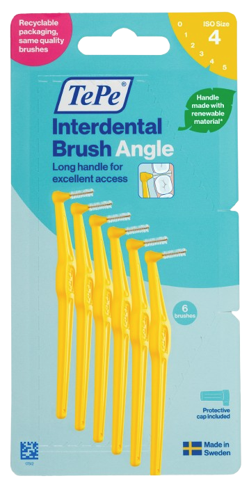 Tepe Angle Interdental Brush Yellow- 6 Packs