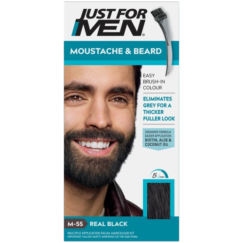 JFM MOUSTACHE & BEARD REAL BLACK