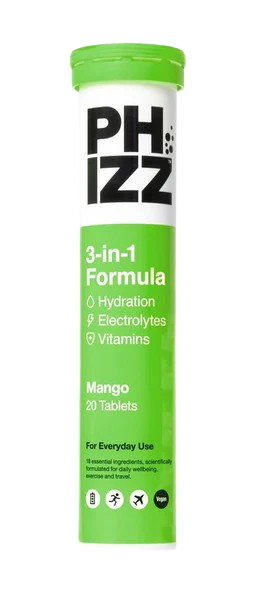 Phizz 3 in 1 Hydrate Effervescent Mango- 20 Tabs