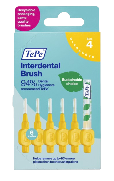Tepe Interdental Brush 0.7(4) Yellow - 6 Packs