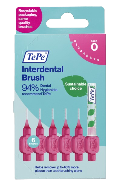 Tepe Interdental Brush 0.4(0) Pink - 6 Packs