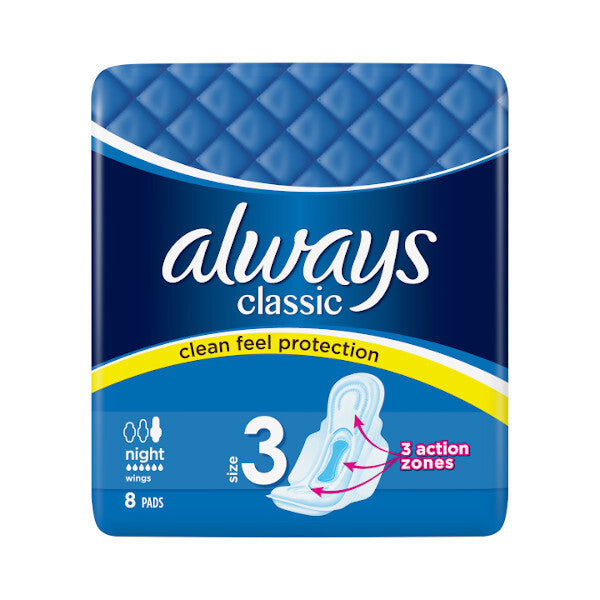 ALWAYS MAXI CLASSIC NIGHT PADS - 8S